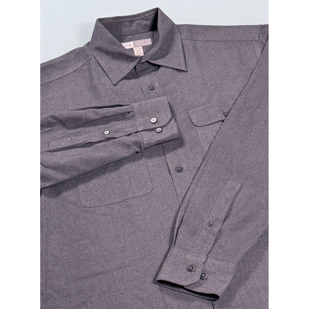 JOE Joseph Abboud Shirt Mens M Dark Charcoal Gray Button Up DadCore